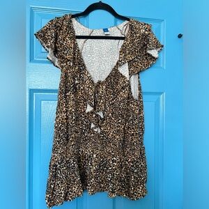 Leopard Print Short sleeved blouse
